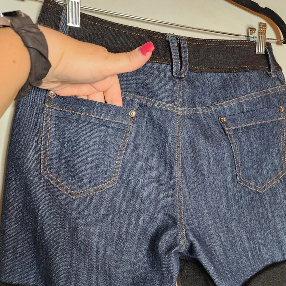 Alberto Makali denim shorts black sweater tights combo pants size 4 - Picture 5 of 17